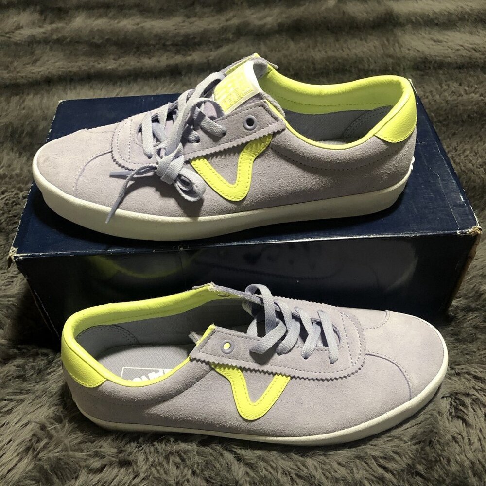 VANS Men's Sport Low Caramella Lavender Lime Green Suede Shoes, Size 10, 751505